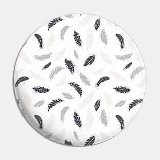 Monochrome Feathers Pin