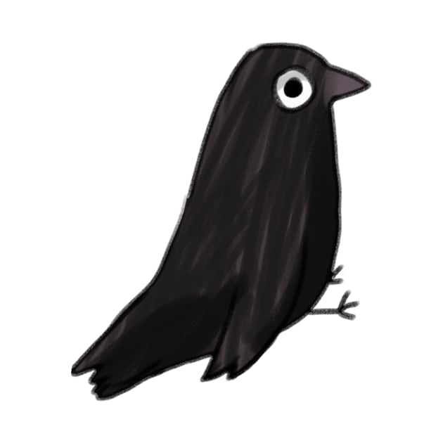 Sitting crow illustration by Mayarart