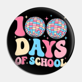 Happy 100Th Day Of School Teacher Groovy Disco Ball 100 Days Pin