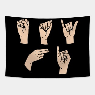 ASL Learning Say Hi Funny Hand Sign language Interpreter Tapestry