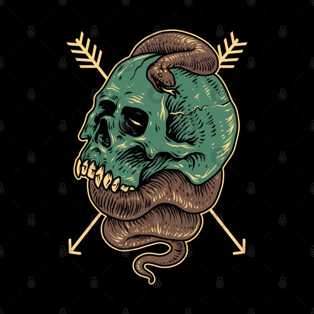 skull and snake by donipacoceng