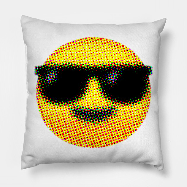 Emoji Keep Cool Smiling Face With Sunglasses Emojis Pillow