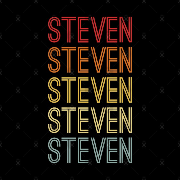 Steven Name Vintage Retro Pattern by CoolDesignsDz