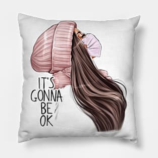 It’s Gonna Be Ok Brunette Girl Mask Pillow