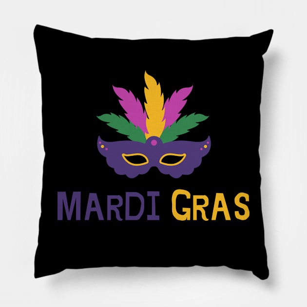 Mardi Gras Cool Festive Parade Pillow by Mish-Mash