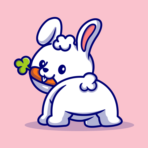 Cute Baby Rabbit Eating Carrot Cartoon by Catalyst Labs