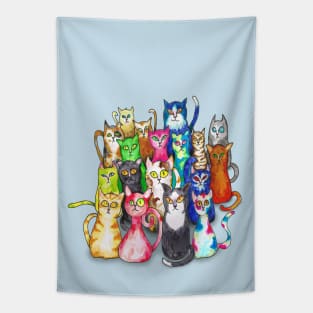 Gang of colorful cats Tapestry