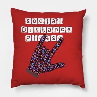 Social Distance Mask Please Global Love sign Language USA United States Patriotic 2020 Pillow