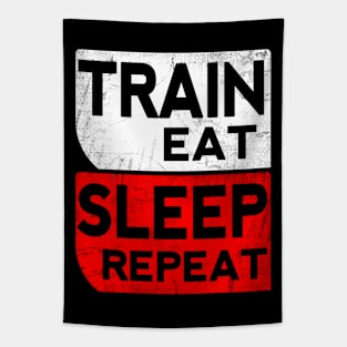 Train Eat Sleep Repeat Tapestry