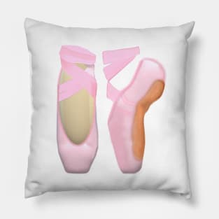 Ballerina Toe Shoes (White Background) Pillow