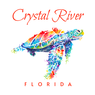 Crystal River Florida Watercolor Sea Turtle T-Shirt