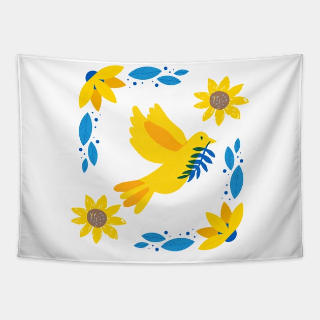 Support Ukraine Floral Look Tapestry by NICHE&NICHE