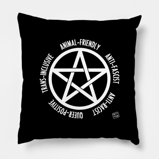 Intersectional Witchcraft Pentagram Pillow by prettyinpunk