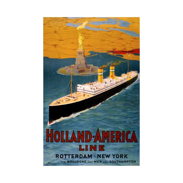 Vintage Travel Poster USA Holland America Line by vintagetreasure