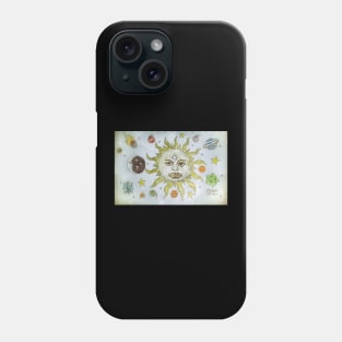 The sun, moon, planets and stars Phone Case