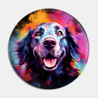 Labrador Retriever Dog in Colourful Paint Splashes Pin