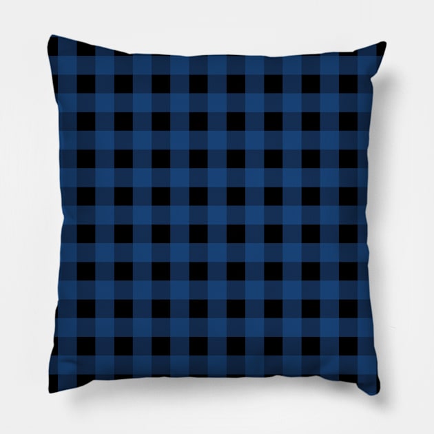 Blue & Black Buffalo Plaid Pattern Pillow by FOZClothing