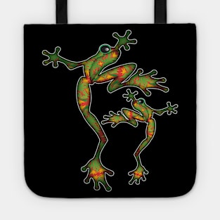 Green Festive Frogs Tote