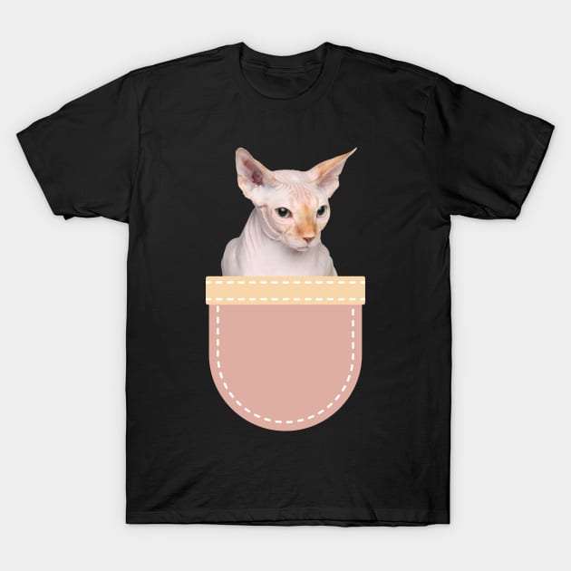 Sphynx Shirt Sphinx Cat In Pocket T-Shirt Sphynx Shirt Sphinx Cat In Pocket T-Shirt