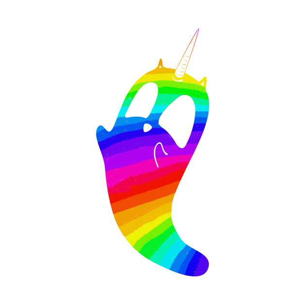 rainbow unicorn cat ghost by Surplusweird