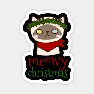 Meowy Christmas Magnet