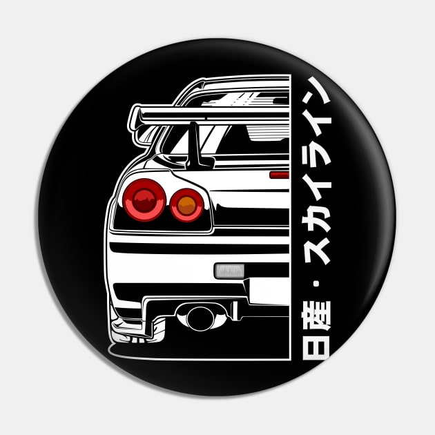 Nissan Skyline GTR R34 (White Print) Pin by idrdesign