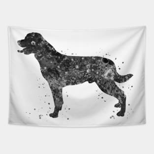 Rottweiler dog black and white Tapestry