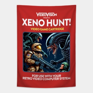 Xeno Hunt 80s Game Tapestry