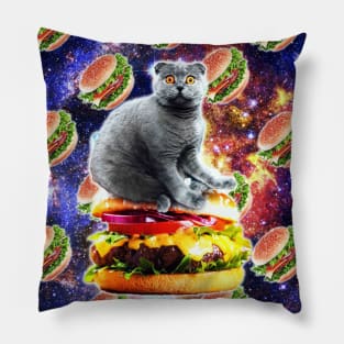 Hamburger Astro Cat On Burger Pillow