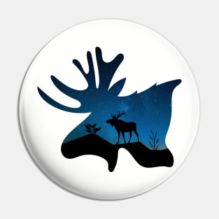 Moose lovers, forset moose silhouette Pin