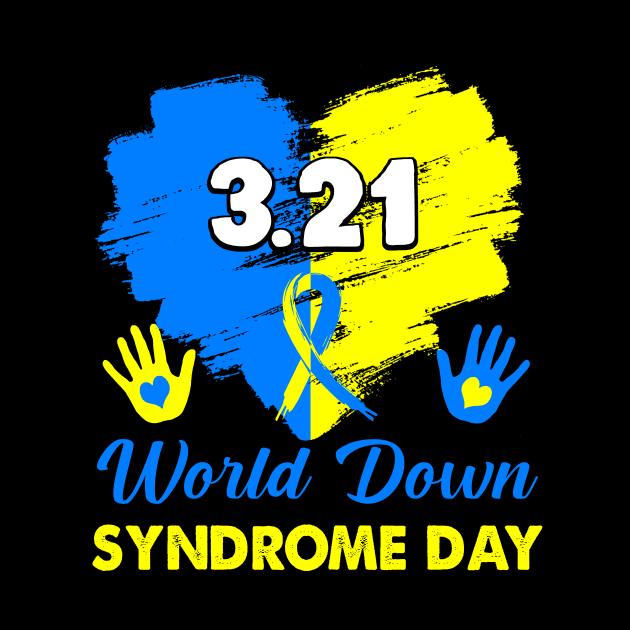 Blue Yellow Heart 21 World Down Syndrome Awareness Day by artbyhintze