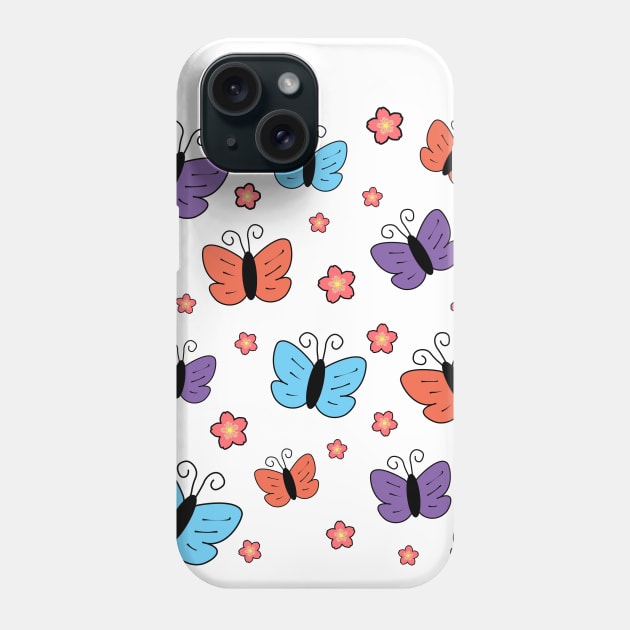 Pretty Butterflies And Flowers Phone Case by LunaMay