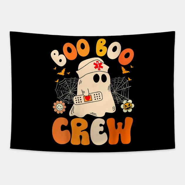 Groovy Boo Crew Nurse Funny Ghost Women Halloween Nurse Tapestry by everetto