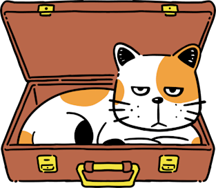 Cat in Suitcase Magnet