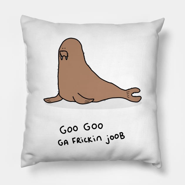 Grumpy Walrus Pillow by grumpyanimals