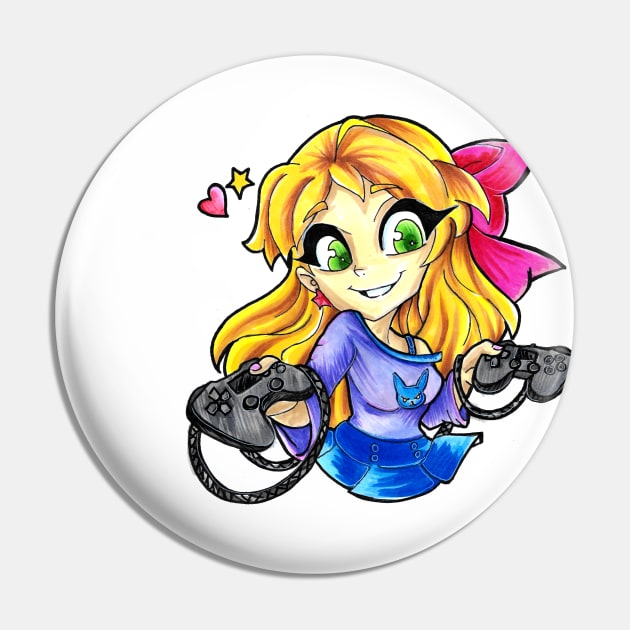 Gamer Girl Pin by Geeky Gimmicks