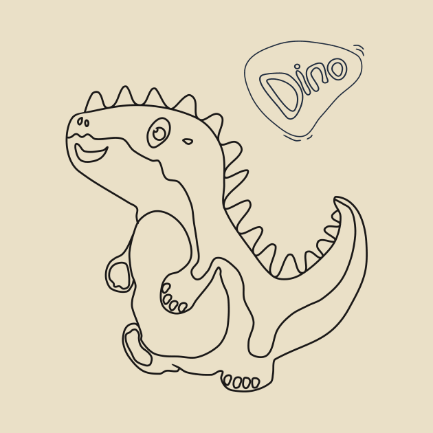 line art illustration of a dinosaur by bloomroge