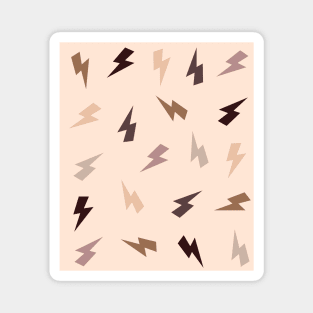 Neutral, Brown and Cream Lightning, Thunder, Bolts Magnet