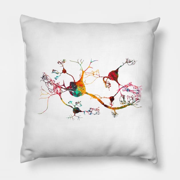 Neurons and nervous system Pillow by erzebeth