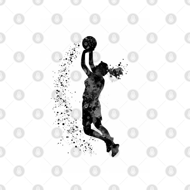 Basketball Girl Player Black and White Sports Gift by LotusGifts