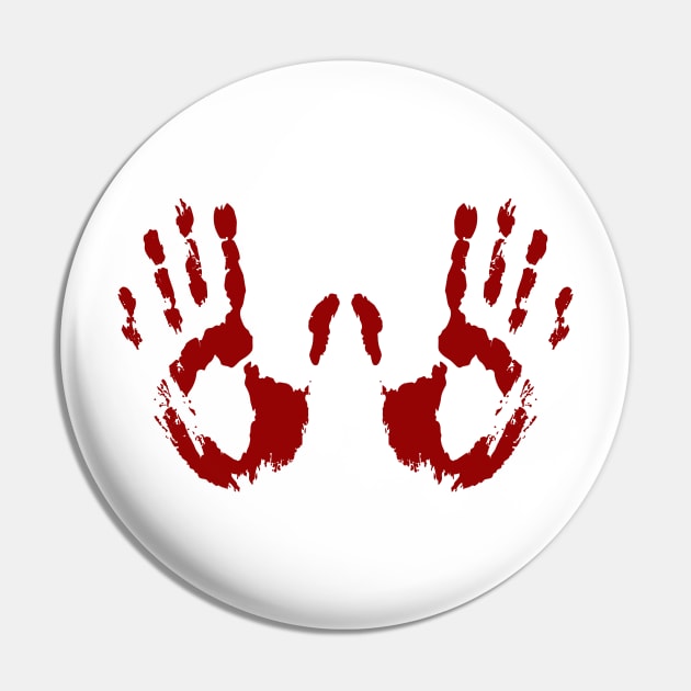 Bloody Handprints Pin by HotHibiscus