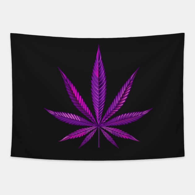 Purple Cannabis Leaf Tapestry by gronly