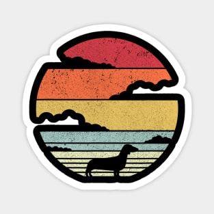 Dachshund Retro Vintage Sunset Magnet