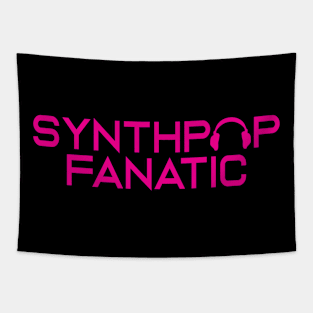 Pink Synthpop Fanatic Logo Tapestry