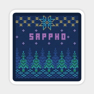 Ugly Christmas Sweater But For Sappho Magnet