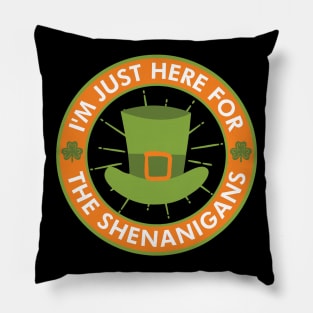 St Patricks Day Shenanigans Hat Shamrock Pillow