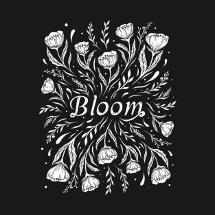 Bloom-Black and White T-Shirt