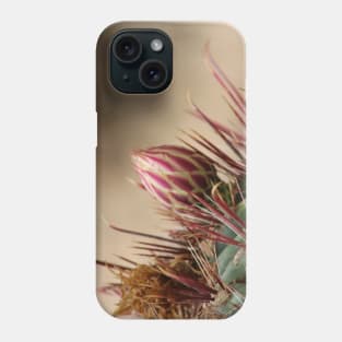 Closeup of Bud on Barrel Cactus Phone Case