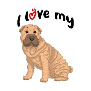 I Love My Fawn Shar-Pei Dog T-Shirt