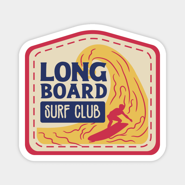 Long Board Surf Club Magnet by waltzart